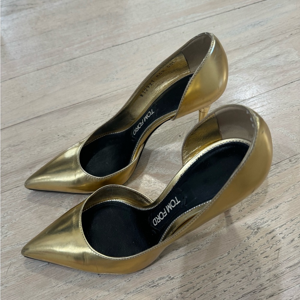 Tom Ford Gold Pumps Size 6.5 - Picture 2 of 8